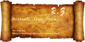 Rothmüller Zita névjegykártya